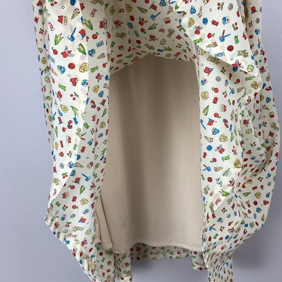 FINT Cherry Flowy A line Skirt front pockets size medium - Picture 8 of 9